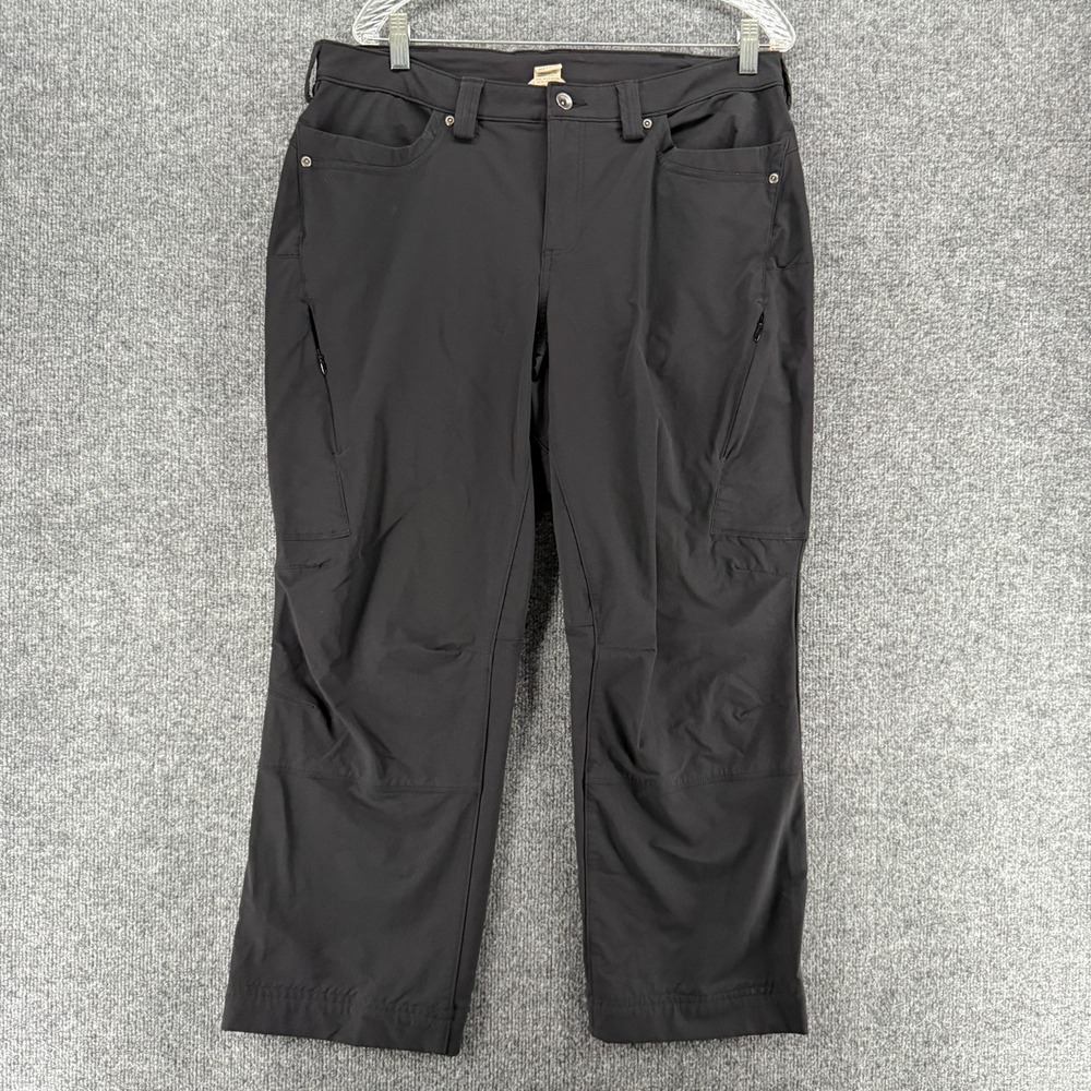 Duluth Pants Womens 16 Black Cargo Nylon Mid Rise Straight Outdoor Hiking Casual